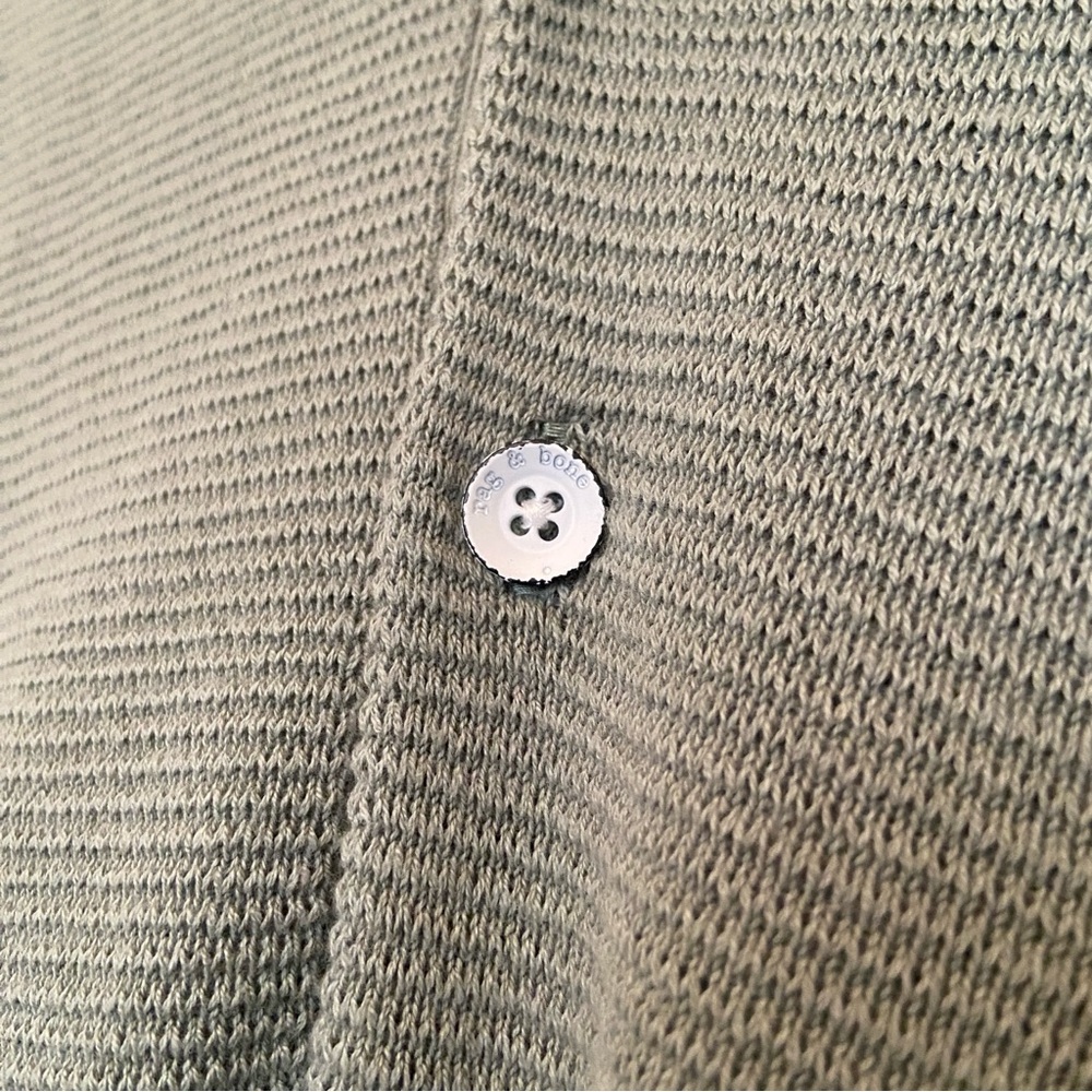 $225 Rag & Bone Lewis Knitwear Polo Sage Green - Picture 6 of 9